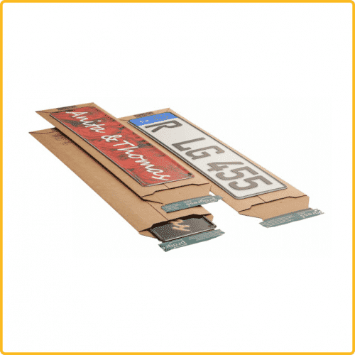 140x590x 50 Versandtasche fuer kfz kennzeichen mit Selbstklebeverschluss braun