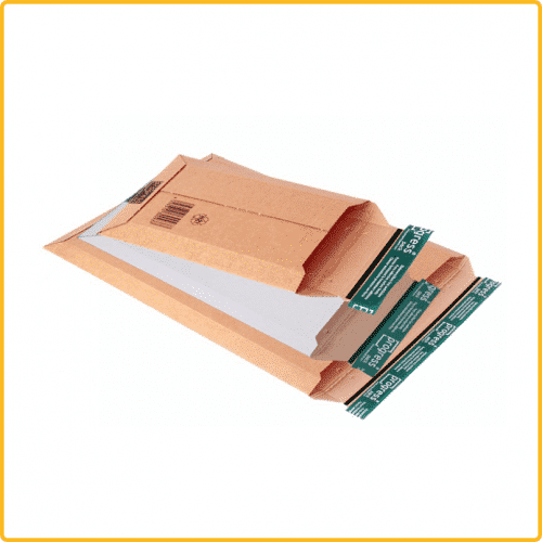 187x272x50 Versandtasche premium aus wellpappe mit Selbstklebeverschluss und aufreissfaden braun